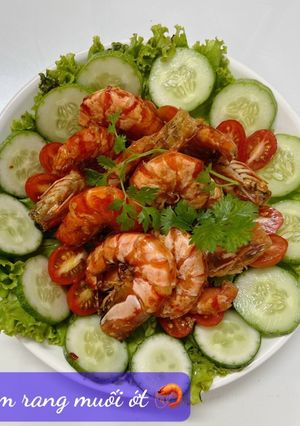 Hình của món Tôm rang muối ớt.