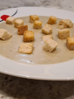 Una foto de Crema de berenjena
