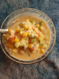 Una foto de Calabacitas con crema rápidas y fácil