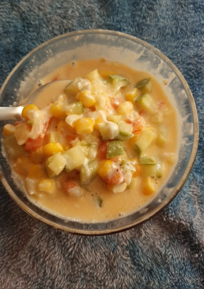 Una foto de Calabacitas con crema rápidas y fácil