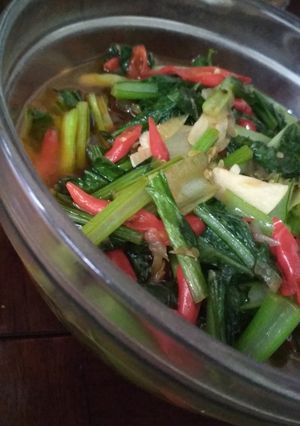 Foto resep Ca sawi pedas manis.