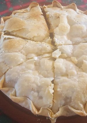 Una foto de Tarta de espinaca pollo y roquefort