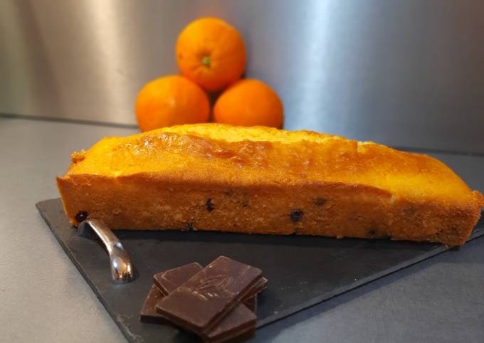 Cake A L Orange Et Aux Pepites De Chocolat De Ceyy Cookpad