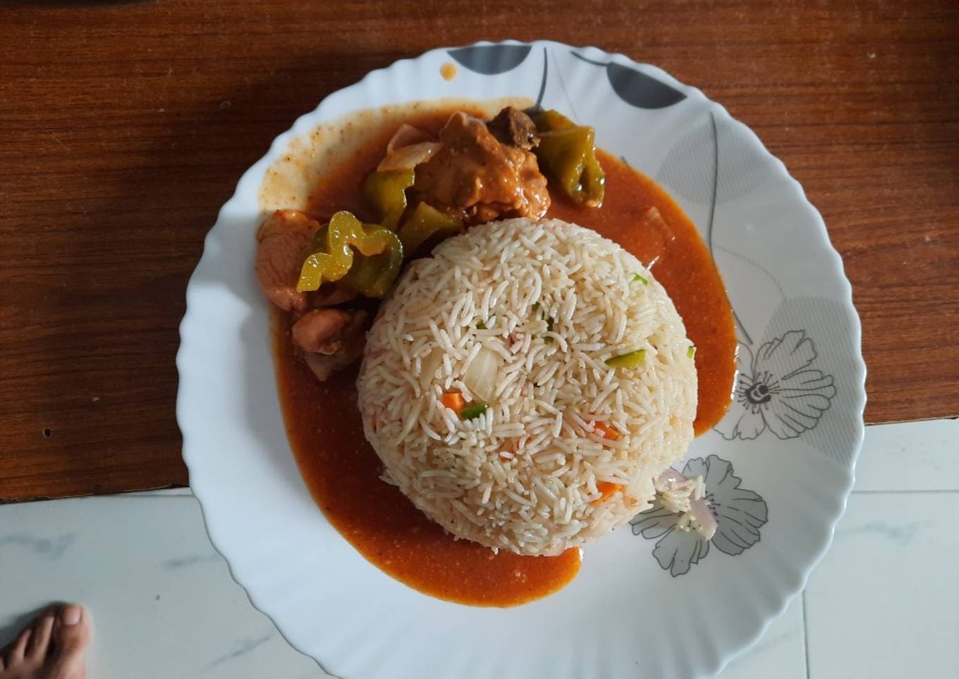 Chicken Jalfrezi with Egg Fried Rice