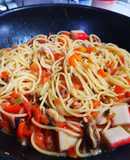 Espagueti con frutos del mar