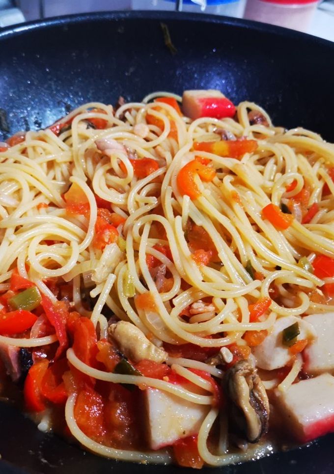Una foto de Espagueti con frutos del mar