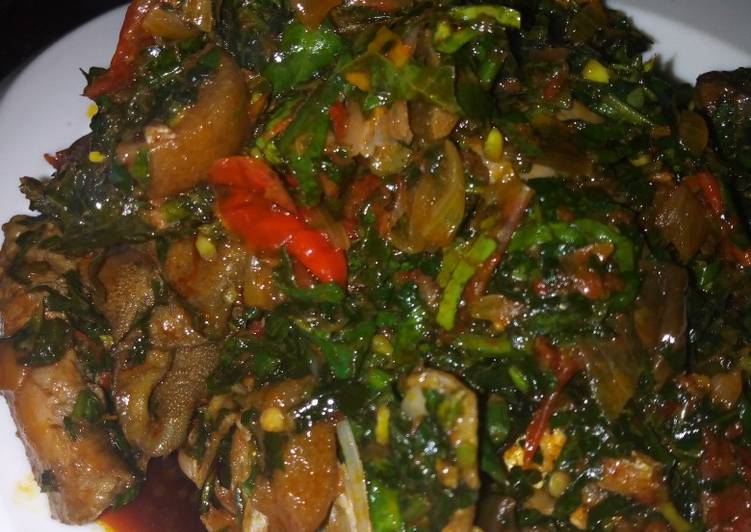 Ugu with waterleaf soup