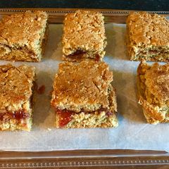 A picture of Peanut Butter and Jelly Bars.