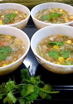 A picture of Veg Lemon Coriander Soup.