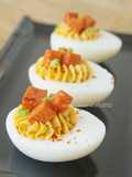 Spicy Sausage Deviled Eggs