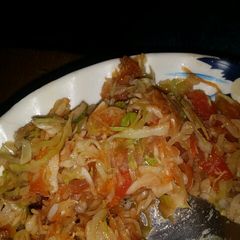 Fried cabbage A picture of Fried cabbage.
