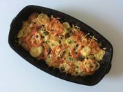 A picture of tomato cheese gratin