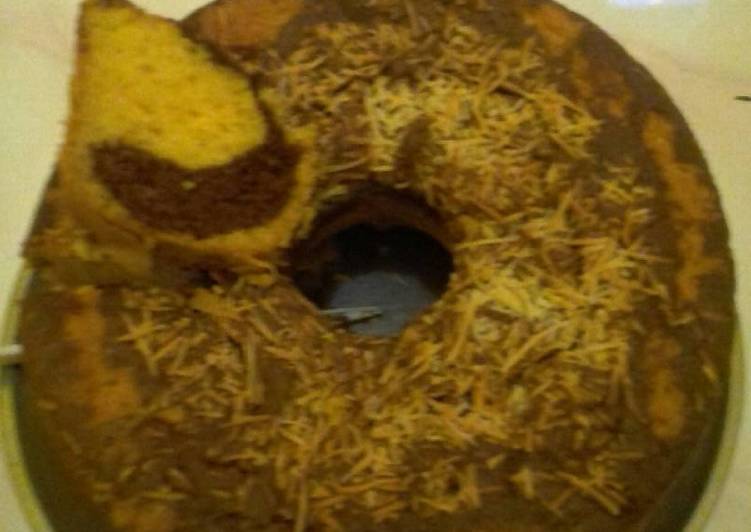 Bolu marmer coklat keju telor bebek