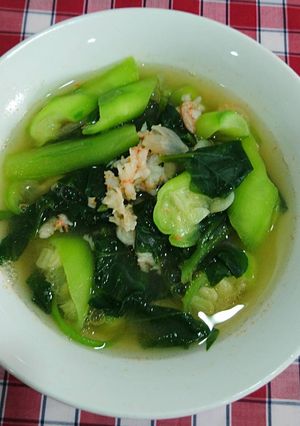 Hình của món Canh rau mướp nấu tôm.