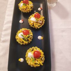 Khandvi tarts A picture of Khandvi tarts.