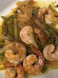 Camarones con pimientos