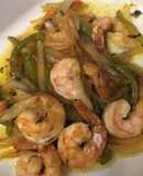 Camarones con pimientos
