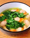 Canh Rau Tần Ô & Xúc Xích Pháp Xông Khói