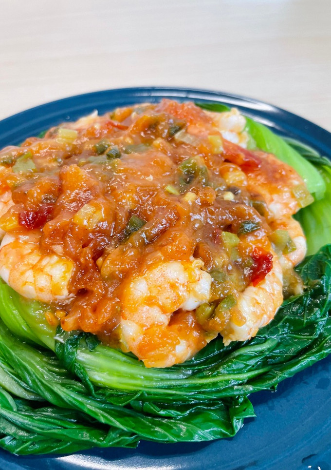 日式中華料理-乾燒蝦｜過熱水蒸氣烤箱微波爐 的食譜成品照片