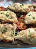 Pollo con berenjenas al horno