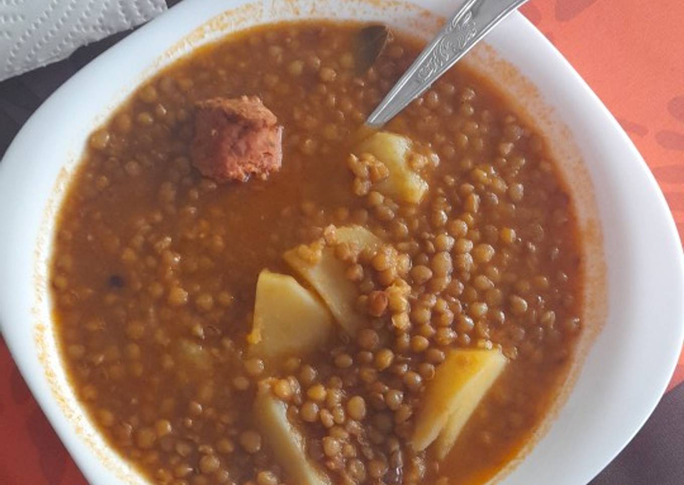 Lentejas con calabaza