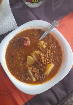 Una foto de Lentejas con calabaza