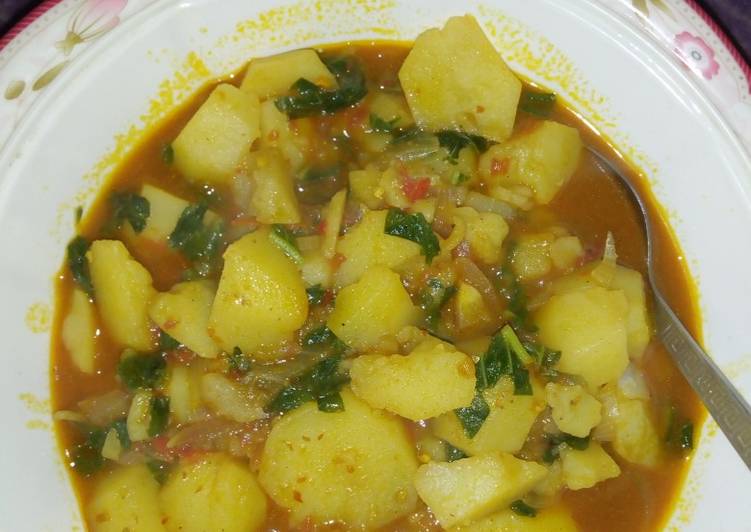 Step-by-Step Guide to Prepare Awsome Irish potatoes porridge with spinach | So Delicious Food Recipe From My Kitchen