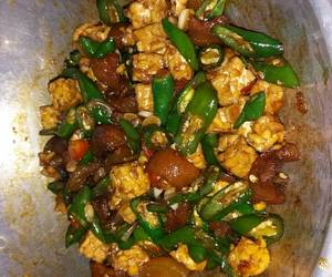 Resep mudah Oseng cabe ijo, tempe dan cingur Nikmat Lezat