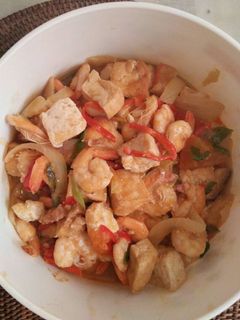 Foto resep Udang tahu asam manis