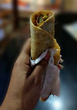 A picture of Vegetable kathi roll.