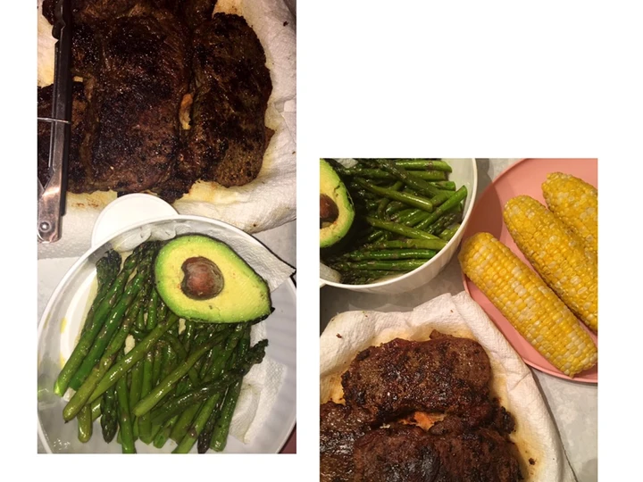 Simple Way Make Recipe Tasteful steak &amp;amp; asparagus with avocado and corn 🤤 that is Really Delicious, So Delicious}