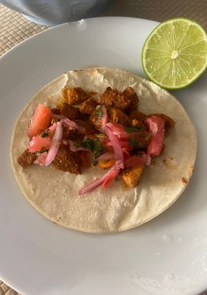 A picture of Adobada Pork Tacos.