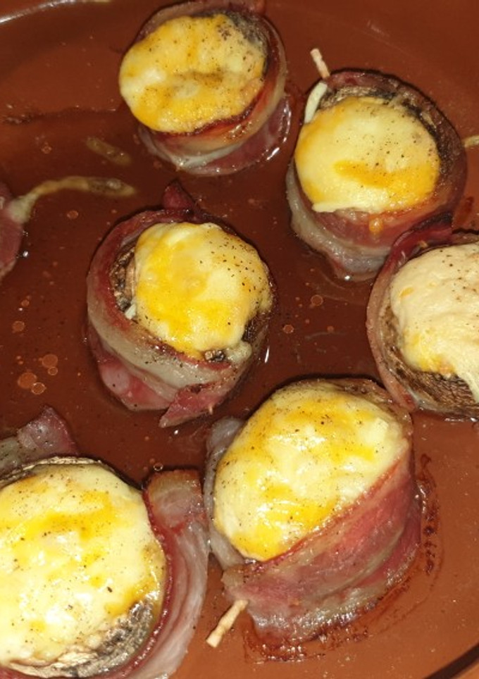 Una foto de Champiñones con bacon