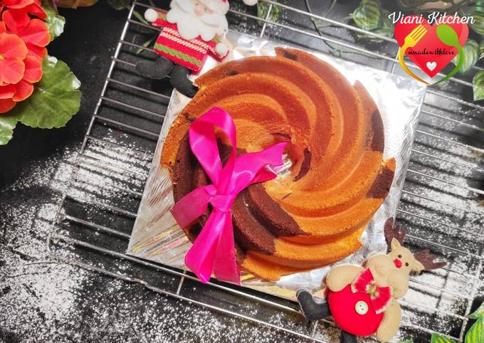 Bagaimana Menyiapkan Marmer Cake versi Spongecake, Menggugah Selera