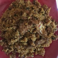 A picture of Stock fish rice and beans.
