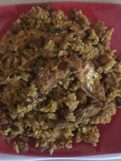 A picture of Stock fish rice and beans.