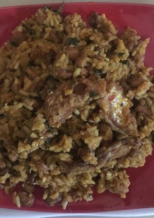 A picture of Stock fish rice and beans.