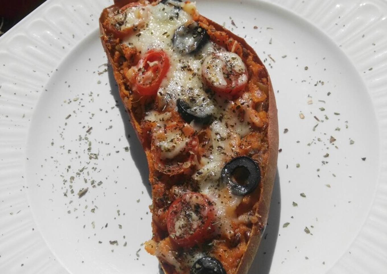 Boniato relleno con lentejas