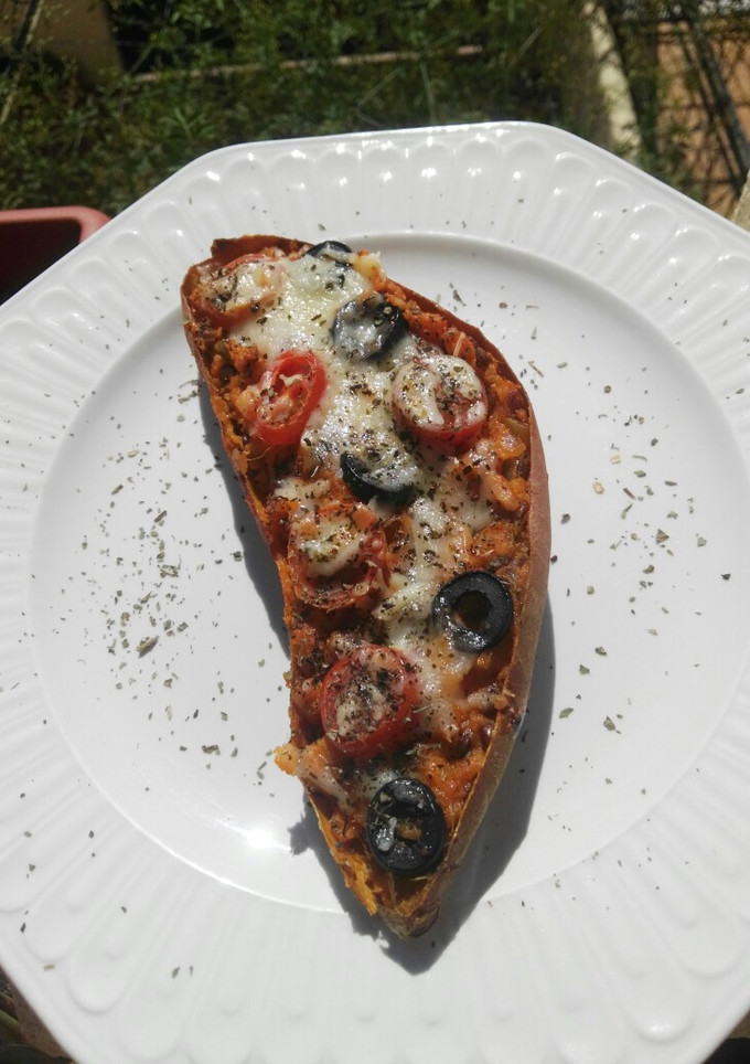 Una foto de Boniato relleno con lentejas