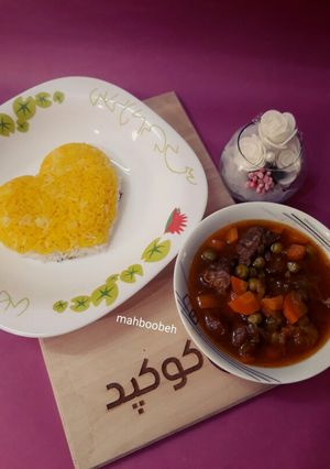 عکسی از دستور خورشت نخود فرنگی و هویج 😊