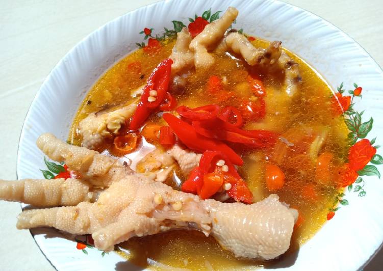 Resep Ceker Ayam Kuah Asam Pedas JONTOR, Enak Banget