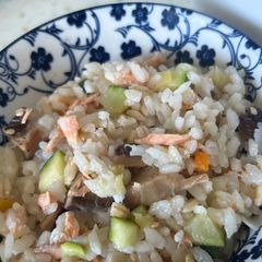 A picture of [easy & healthy] Salmon takikomi gohan.