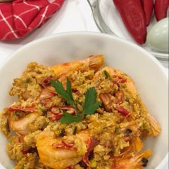 A picture of Salted Egg Yolk Prawns.