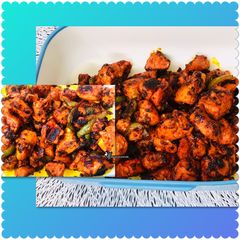 A picture of Schezwan chicken capsicum.