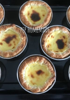 Foto resep Portuguese egg tart (tanpa whipped cream)