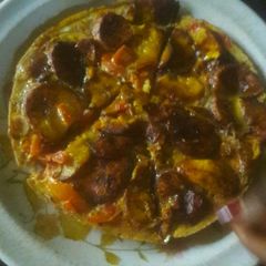 A picture of Plantain pizza.