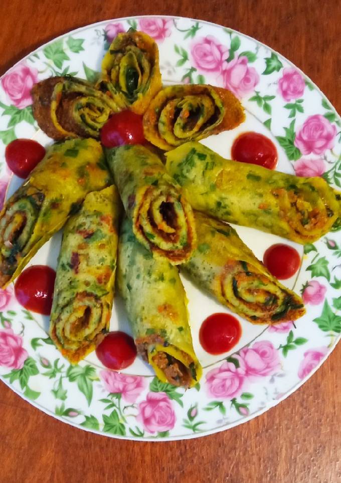 Млинчики з зеленою цибулею та грибочками 😋