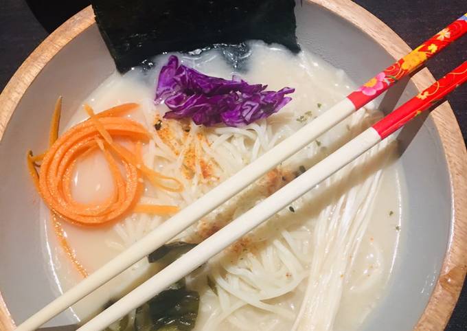 Easiest Way to Prepare Speedy Vegan Ramen with soy milk and seasonal veg 🌱