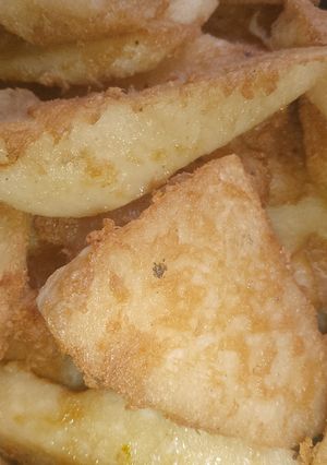 صورة لوصفة يام مقلي بالبيض (Fried Yam with Egg)..🥚🥔