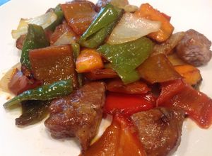 Una foto de Solomillo de cerdo con salsa agridulce